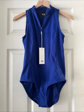 Adidas Y-3 - Yoji Yamamoto Women’s Royal Blue Zip-Front One-Piece swimsuit